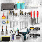 Pegboard Hooks, with Bins, Peg Locks, for Organizing Various Tools, 131 PCS, 60 of Which are Locks