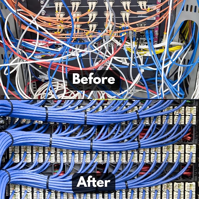 250-Count Reusable 8-inch UV Resistant Nylon Cable Zip Ties, Black