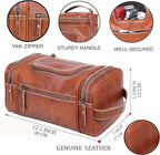 VC VINTAGE COUTURE Leather Toiletry Bag for Men Extra Large Leather Men's Toiletry Bag for Traveling Real Leather Dopp Kit for Men Leather Shaving Bag for Travel