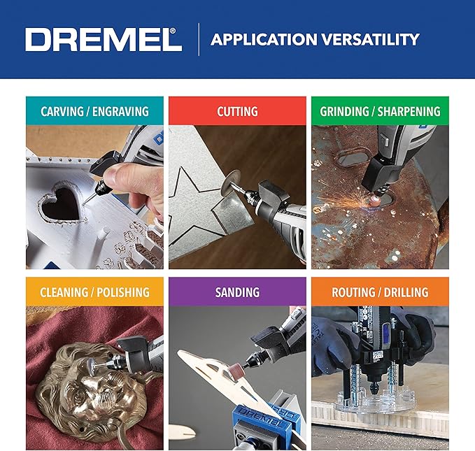 Dremel 4300-9/64 Versatile Rotary Tool Kit with Flex Shaft - 9 Attachments & 64 Accessories - Ideal for Engraving, Etching, Sanding, and Polishing