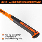 Jorgensen 22 oz Framing Hammer, Straight Claw Hammer with Magnetic Nail Holder, Rip Claw Hammer with Milled Face & Shock Absorbing Grip, Heavy Duty One-piece Forged Hammer
