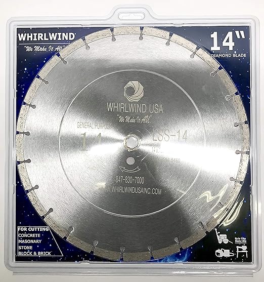 LSS 14 Inch Diamond Saw Blade,Dry or Wet Cutting Concrete Saw Blades for Sharp Cutting Concrete Marble Granite Brick Masonry,Broadened Cutter Head