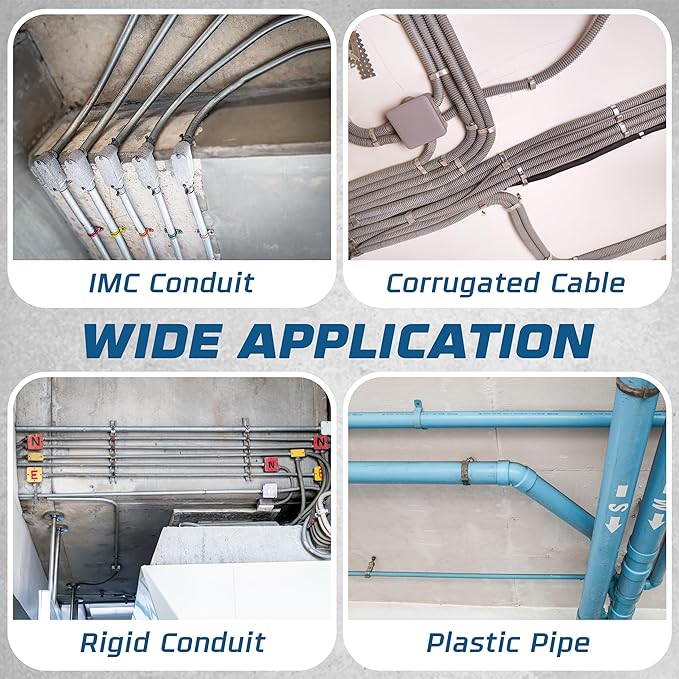 OHLECTRIC Heavy Duty Pipe Strap (20 Pack - 1½ Inch) Zinc Plated Conduit Clamps, 2 Hole Steel Rigid Pipe Strap U Bracket, Zinc Coated Tension Tube Clip, Metal Pipe Clamp for Rigid Conduits