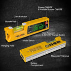 PREXISO Digital Level & Digital Protractor, 7 inch Angle Finder 0-90° & 0-180° Range, Electronic Bubble Inclinometer with Magnetic V-Groove & Audio Indicator for Woodwork, Saw & Home Drainage Leveling