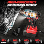 Cordless Impact Wrench Compatible with Milwaukee 18v Battery: 250Ft-lbs(340N.m) 3/8" Brushless Electric Impact Gun, 2400RPM High Torque Impact Driver, Power Impact Wrench, Bare Tool