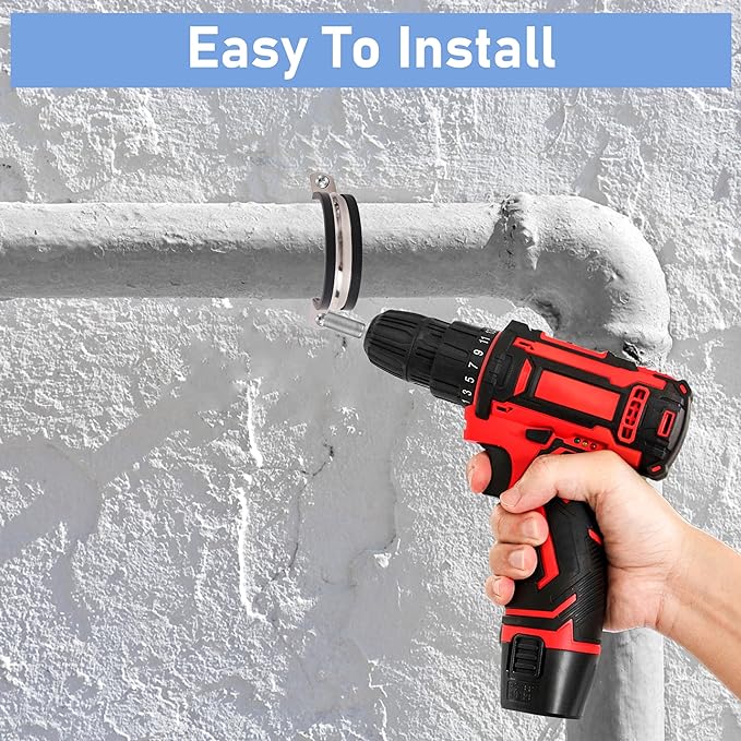 Pipe Clamps 2-1/2 Inches （Φ63MM）- 304 Stainless Steel & Rubber Lining 10 Pack