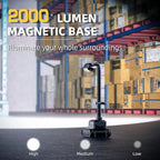 LED Work Light, 5000mAh Magnetic Gooseneck Light Rechargeable, 2000 Lumen 360°Flexible Mechanic Lamp with Hook, Job Site Lights for Men, Work Bench, Auto-Repairing, Emergency, Power Outage