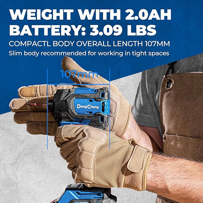 Dong Cheng 20V Brushless Impact Driver, 1,840in-lbs Cordless Impact Driver with 3200RPM, 4300IPM, 1/4" Hex, 4 Work Mode (Bare Tool)