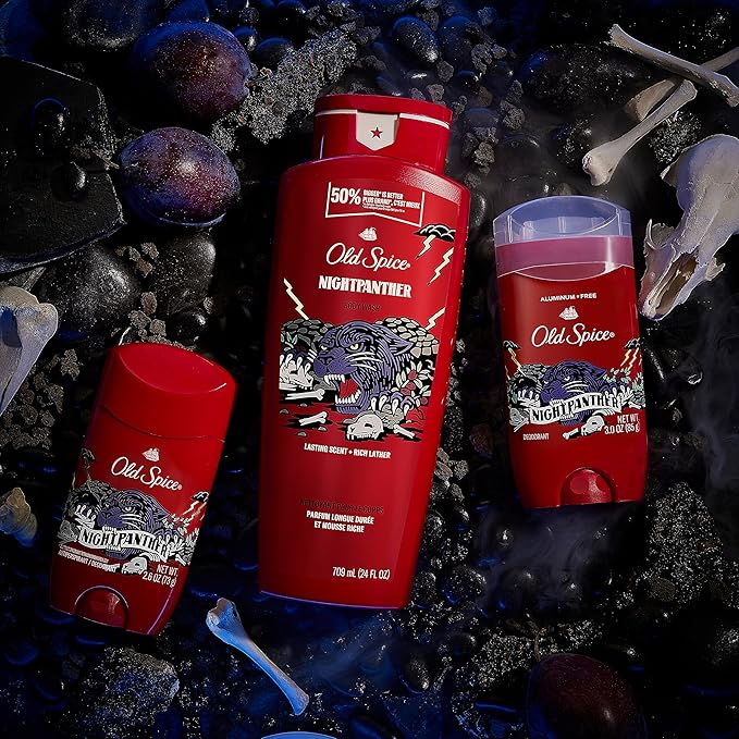 Old Spice Body Wash for Men, NightPanther, 24/7 Shower Freshness, 24 fl oz (Pack of 4)-VeraVaultWomen