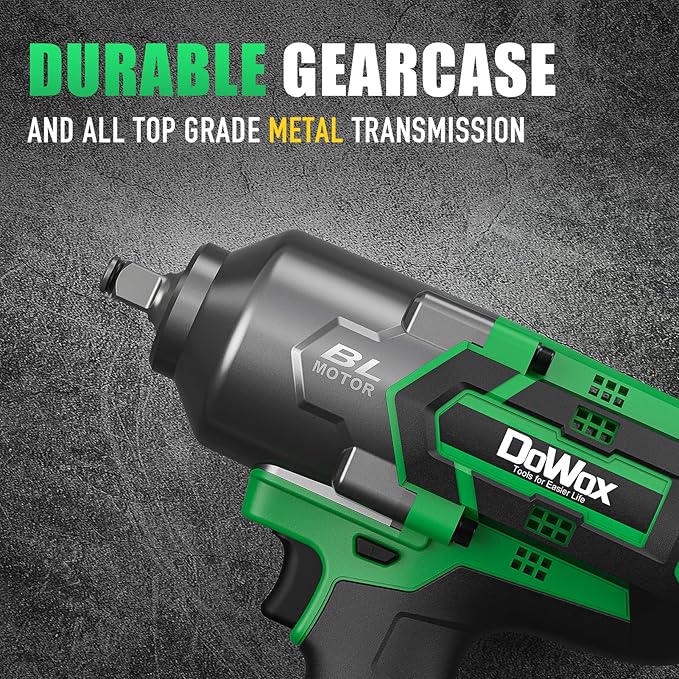 Cordless Impact Wrench 1/2 Inch, High Torque 1200 Ft-lbs Brushless Impact Gun, 20V Power 4.0 Ah Battery, Fast Charger, 5 Pcs Sockets and Tool Box Kit