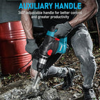 ENEACRO 1-1/4 Inch SDS-Plus 12.5 Amp Heavy Duty Rotary Hammer Drill, Safety Clutch 3 Functions with Vibration Control Including Grease, Chisels and Drill Bits with Case