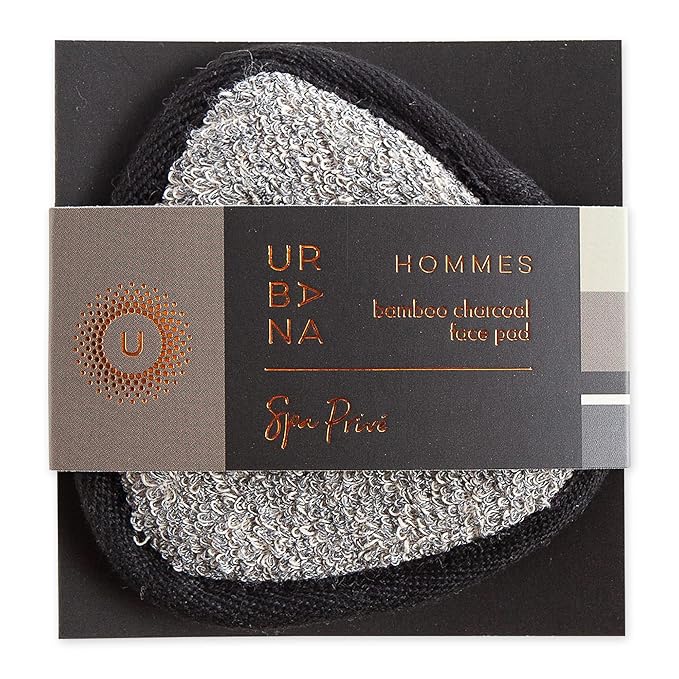 Urbana Spa Prive Men's Bamboo Charcoal Collection, Face Pad,Grey,6338-VeraVaultWomen