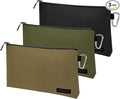 COREFLEX Premium Tool Pouch Zipper Bag, Small Tool Bag, Multipurpose Storage pouch, Heavy duty Flat Bottom Tool bag with YKK Zipper (3 pack Large 12inch)