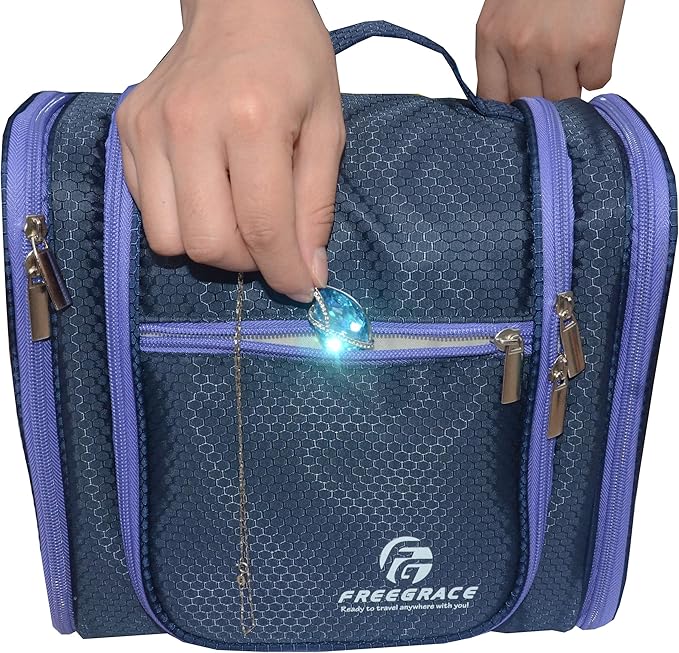 Hanging Toiletry Bag Extra Large Capacity | Premium Travel Organizer Bags For Men And Women | Durable Waterproof Nylon Bathroom, Shower, Makeup Bag For Toiletries, Cosmetics, Brushes