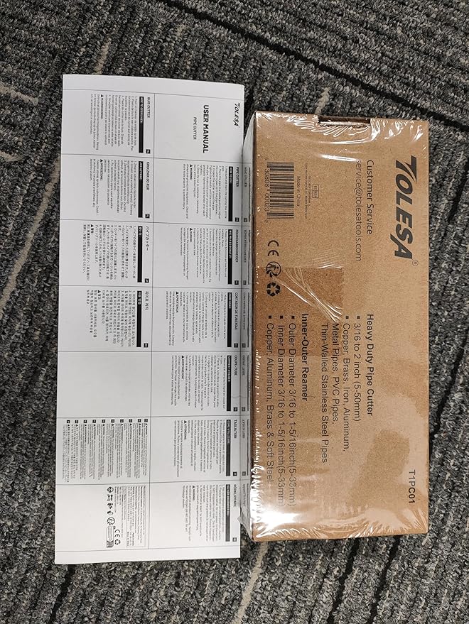 TOLESA Pipe Cutter Tool 3/16-2 Inch(5-50mm) Heavy Duty Metal Pipe Cutter With Deburring Tool Pipe Reamer Sharp Copper Tube Cutter Speed Cutting Tubing Cutter For Stainless Steel Aluminum Brass Pipe