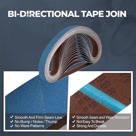 1 x 30 Inch Zirconia Sanding Belts, 20Pcs 5 Each of 40/60/80/120 Assorted Grits, Belt Sander Sanding Belt for Knife Blade Sharpening, Metal Polishing, Derusting, Woodworking