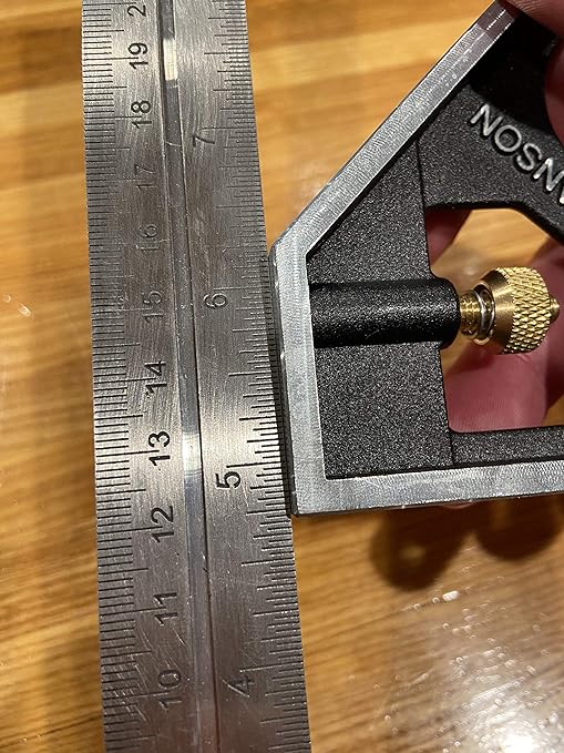 Swanson Tool Co TC132 12-Inch Combo Square with Cast Zinc Body, Stainless Steel Ruler and Brass Bolt