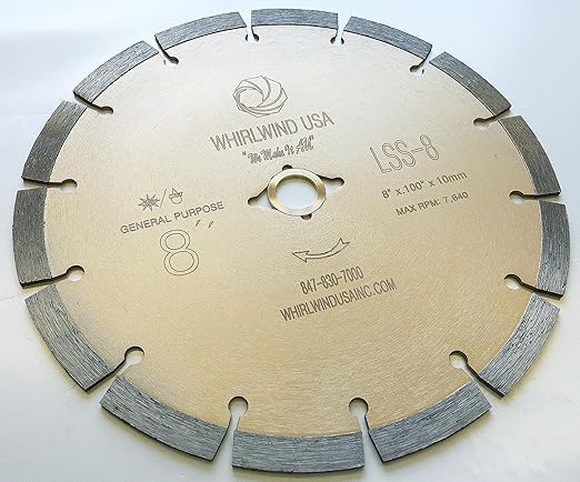 LSS 8 in. Dry or Wet Cutting General Purpose Power Saw Segmented Diamond Blades for Masonry Brick/Block Pavers Concrete Stone (Factory Direct Sale) (8")