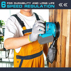 IRONFIST Brushless Random Orbital Sander, 6 Speeds Max 13500rpm, 5” Electric Sander Cordless 21V with Dust Collector and 23pcs accessories Included Battery and Charger