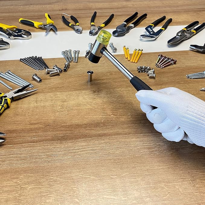 BOOSDEN Double-Faced Soft Hammer Mallet, Rubber Hammer, Soft Hammer for Home Decoration Installation Hand Tool, 25mm