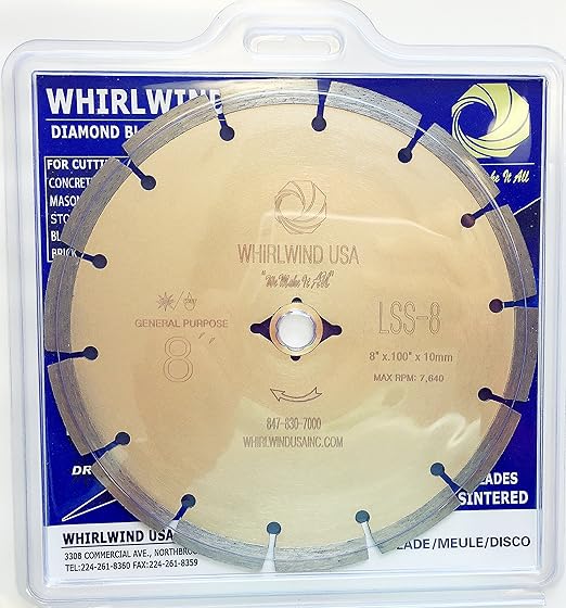 LSS 8 in. Dry or Wet Cutting General Purpose Power Saw Segmented Diamond Blades for Masonry Brick/Block Pavers Concrete Stone (Factory Direct Sale) (8")