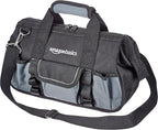 Amazon Basics Durable Wear-Resistant Base, Tool Small Standard Bag with Strap, 12 Inch, Black & Gray