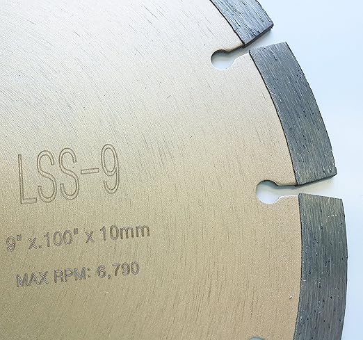 LSS 9 inch Dry or Wet Cutting General Purpose Power Saw Segmented Diamond Blades for Masonry Brick/Block Pavers Concrete Stone (9")