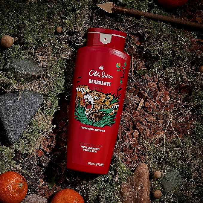 Old Spice Body Wash for Men, Bearglove, Long Lasting Lather, 24 fl oz (Pack of 4)-VeraVaultWomen