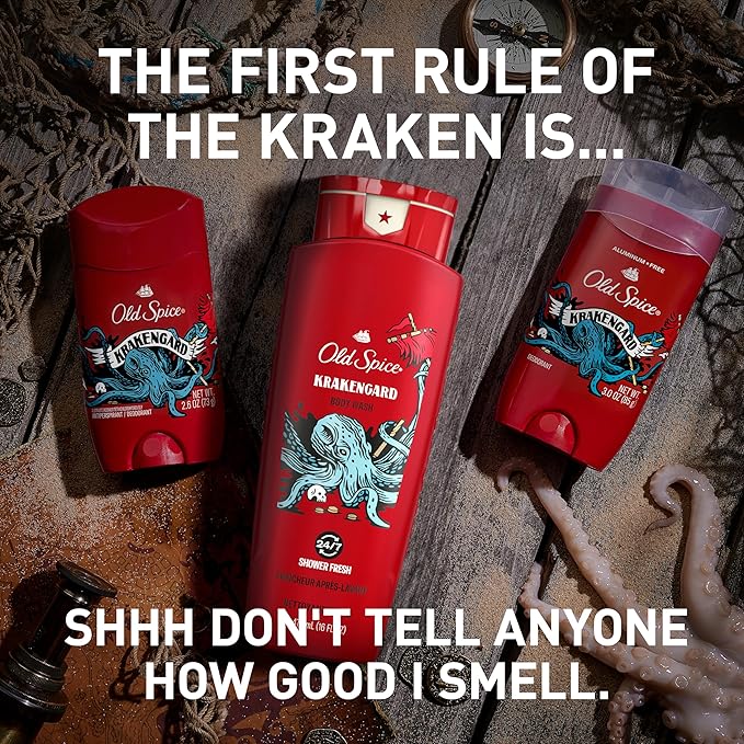 Old Spice Body Wash for Men, Krakengard, Long Lasting Lather, 24 FL OZ (Pack of 4)-VeraVaultWomen